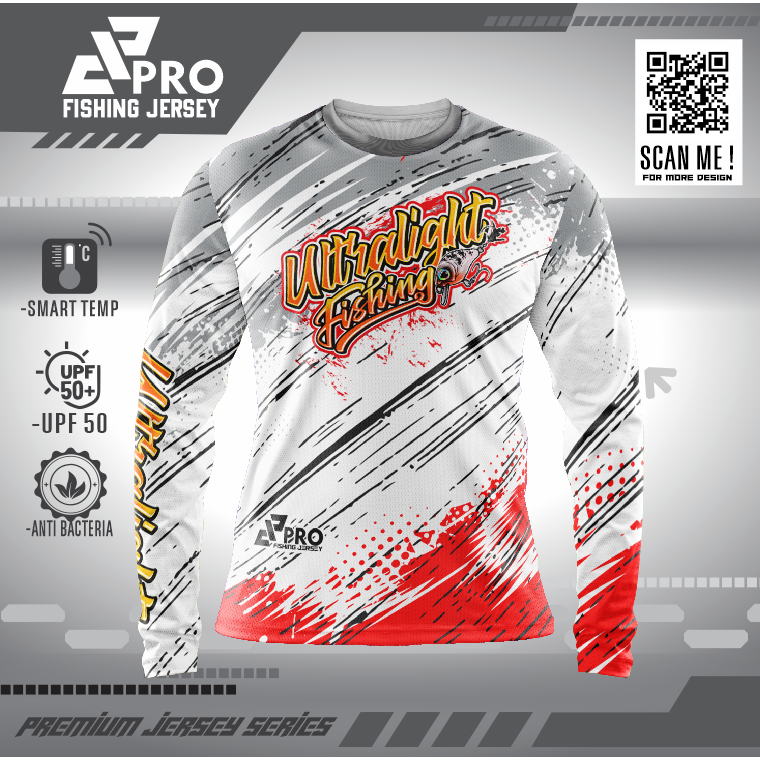 jJersey Mancing Custom Ultralight white bisa custom nana dan logo