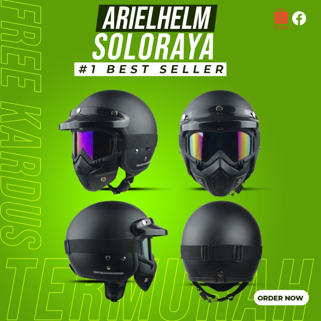bisa cod helm bogo sni dewasa remaja set google mask