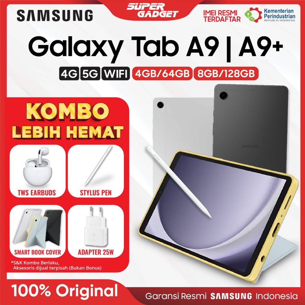 Samsung Galaxy Tab A9 A9+ Plus Wifi 4G 5G 4/64 8/128 GB 4GB 8GB 128GB Tablet Android Garansi Resmi