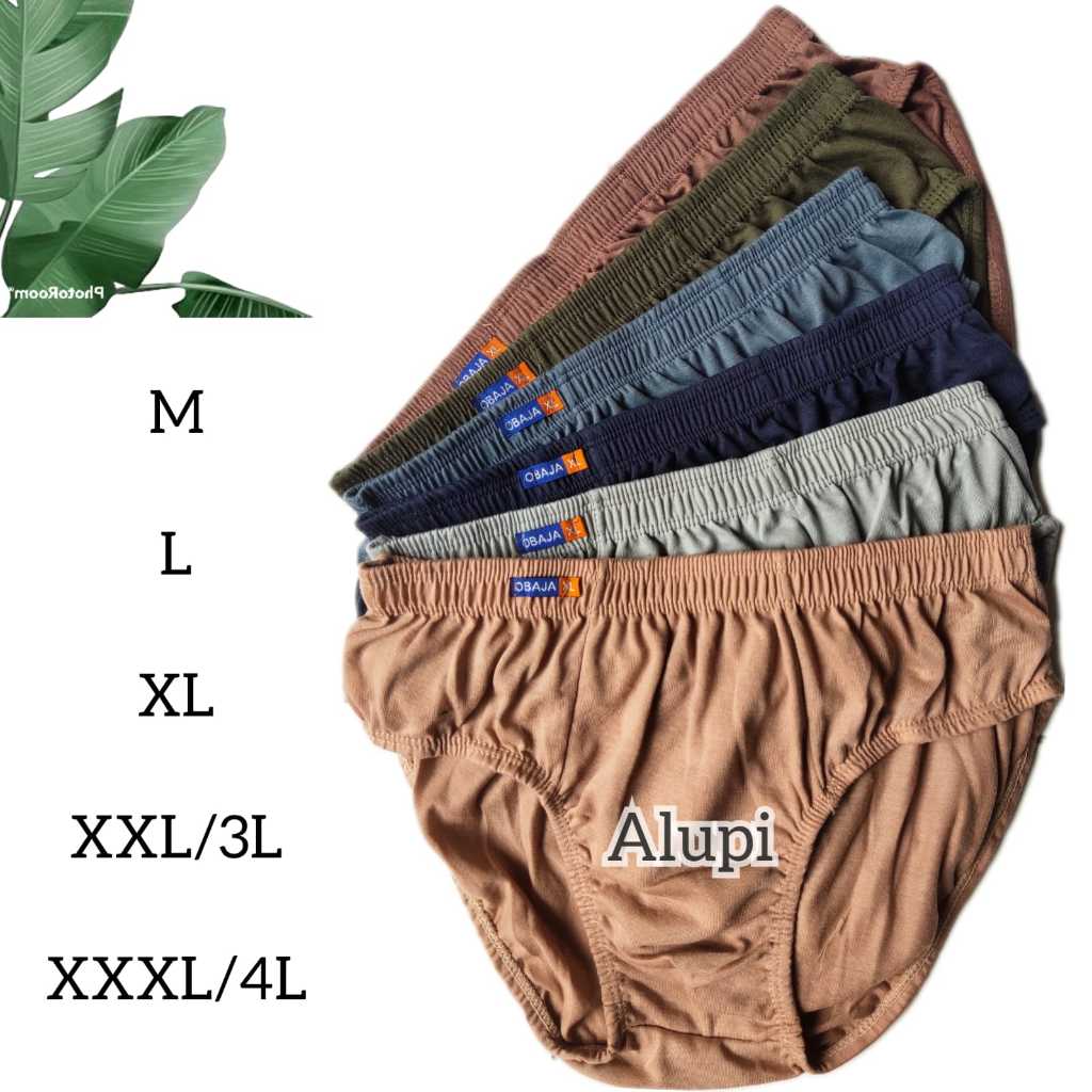 6 / 3 PCS Celana Dalam Pria Cowok OBAJA Karet Kerut Size Dewasa Remaja Jumbo M L XL XXL XXXL 3L 4L