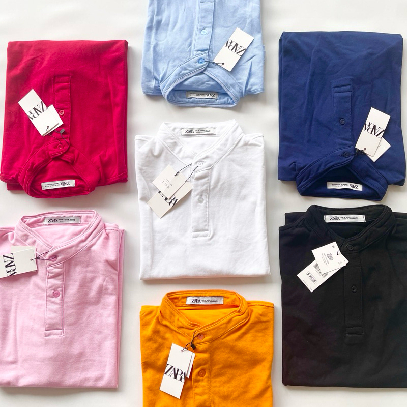 ZAR4 collar shanghai kaos krah koko branded tangan pendek dewasa pria / baju kerah sanghai laki-laki