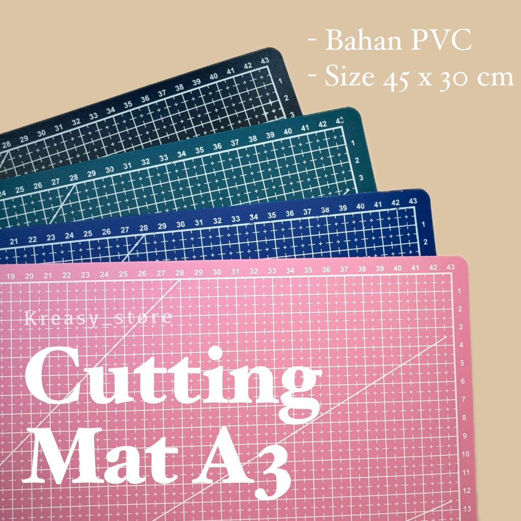 

Cutting Mat A3 PVC 45x30cm - Alas Potong Kerajinan Tangan Tipis - Crafting Mat Pad - Work Cutting Pad - Alas Clay