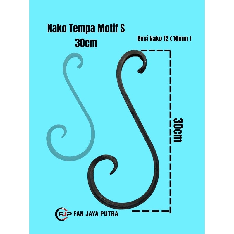 NAKO TEMPA MOTIF S 30CM NAKO 12 ( 10mm ) | NAKO VIRKAN MOTIF S NAKO 12 (10mm ) | ORNAMEN PAGAR BESI 