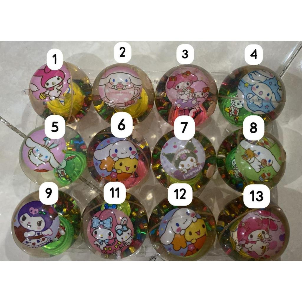 MAINAN BOLA BEKEL SANRIO LED FLASH BESAR ANAK BALL LAMP 65MM MAINAN ANAK BOLA
