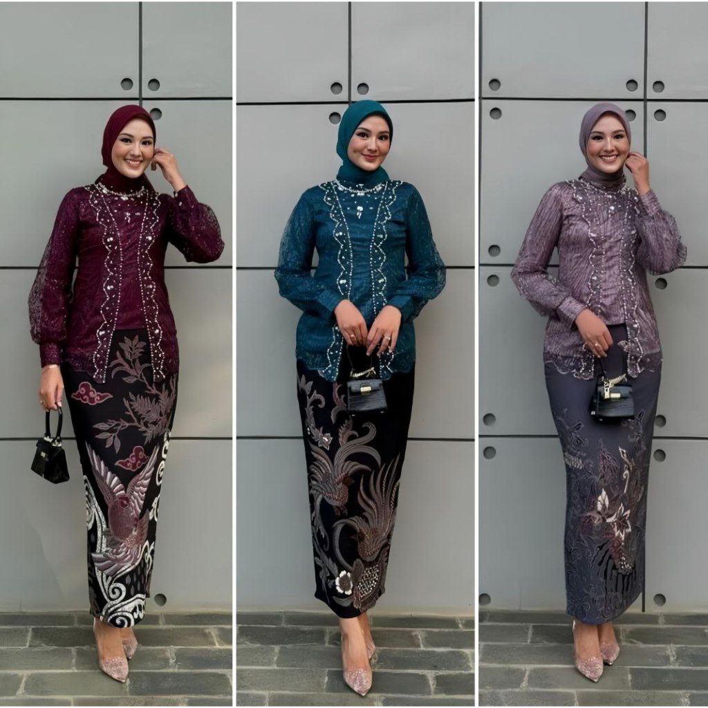 Kebaya Wisuda Kutubatu Mega Modern Terbaru Brukat Batik Bahan Katun Prima Tunangan Lamaran