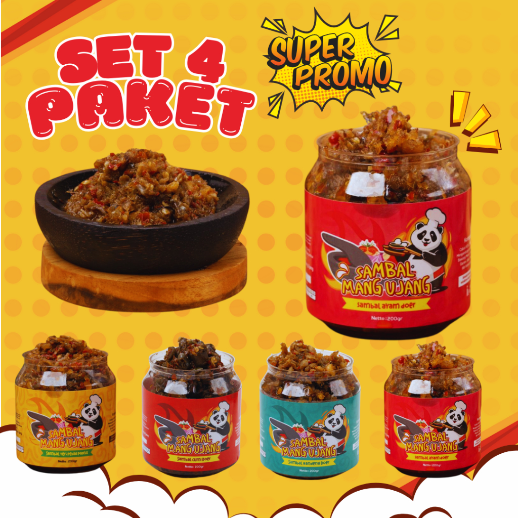 

Sambal Pedas Doer 4 Varian Rasa Cumi-Ayam-Bandeng-Teri Siap Saji