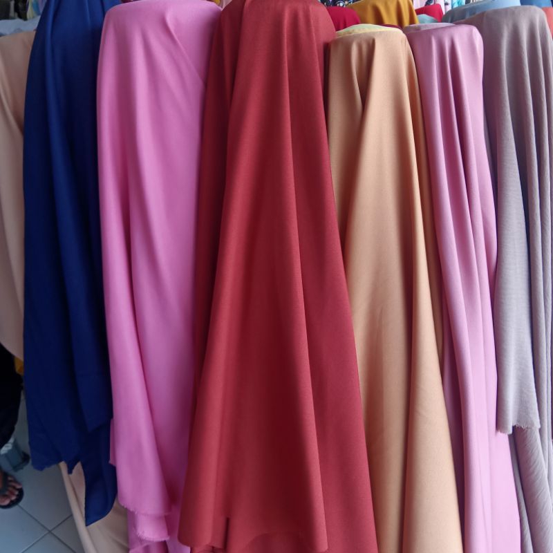 Kain Lady Wolly Crepe Polos Premium - Kain Lady Zara - Kain Meteran Apc | Harga Per Setengah Meter