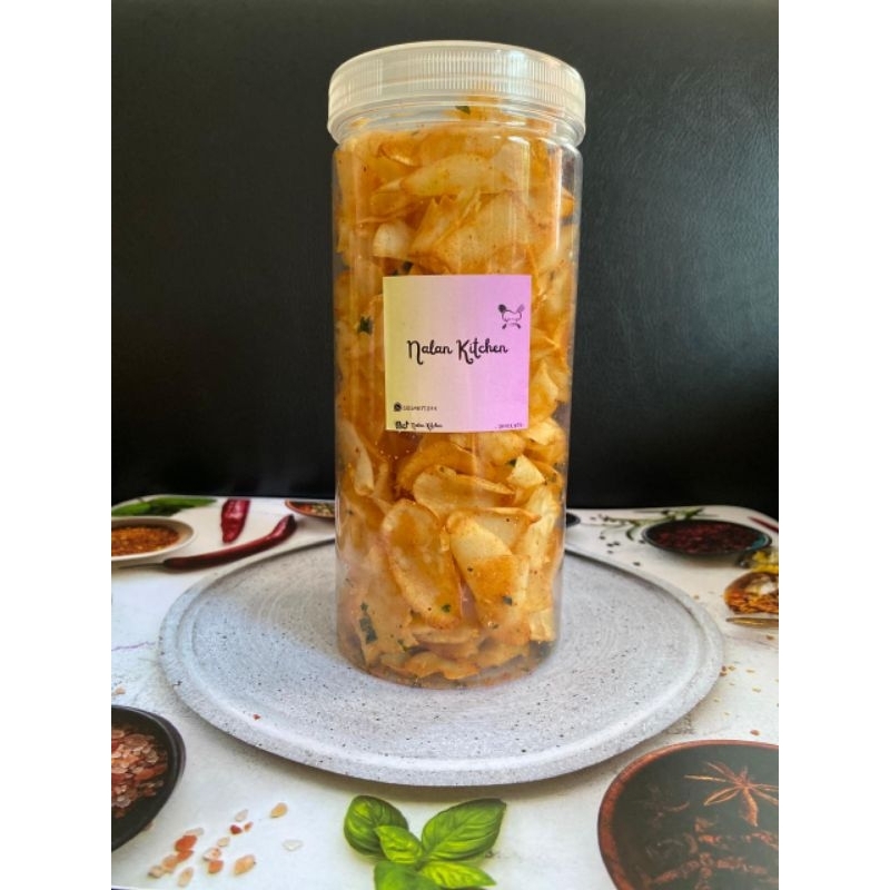 

keripik singkong pedas ukuran 1kg ( tanpa toples )