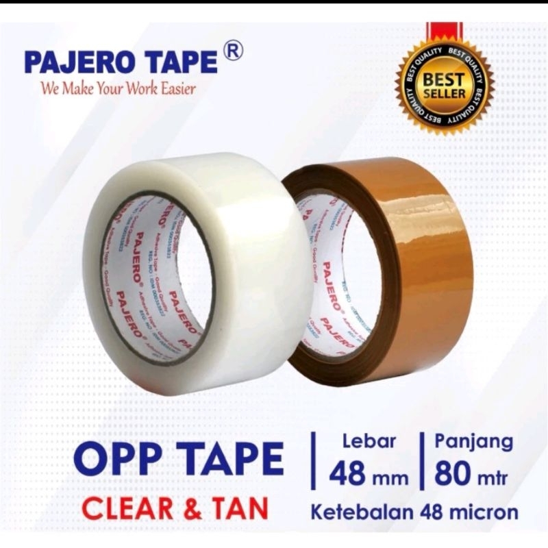 

Isolasi Lakban Bening Coklat merk Pajero Lakban Clear 48mm OPP tape 72Y tebl