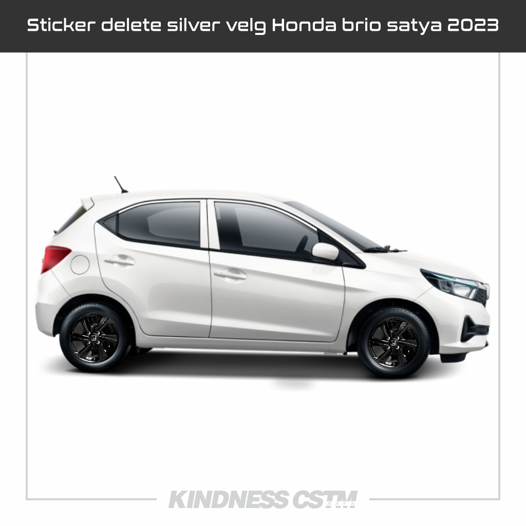 Yougz Rezeky Sticker Delete Silver Velg Honda Brio Satya 2023-2024 Facelift (Khusus Model Velg Two