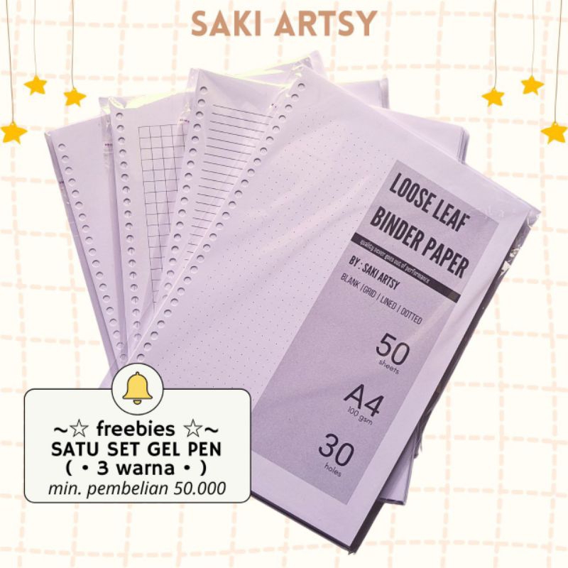 

[SAKI] Loose Leaf Isi Binder A4/A5 Grid/Dotted/Lined/Blank 80/100 GSM