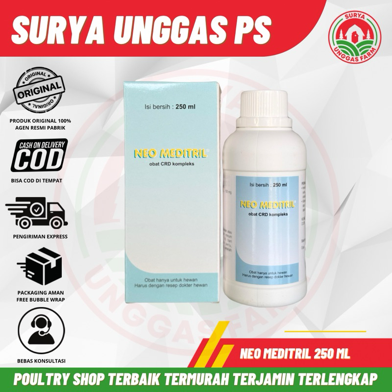 NEO MEDITRIL 250 ML MEDION - Obat Sirup CRD Kompleks Hewan