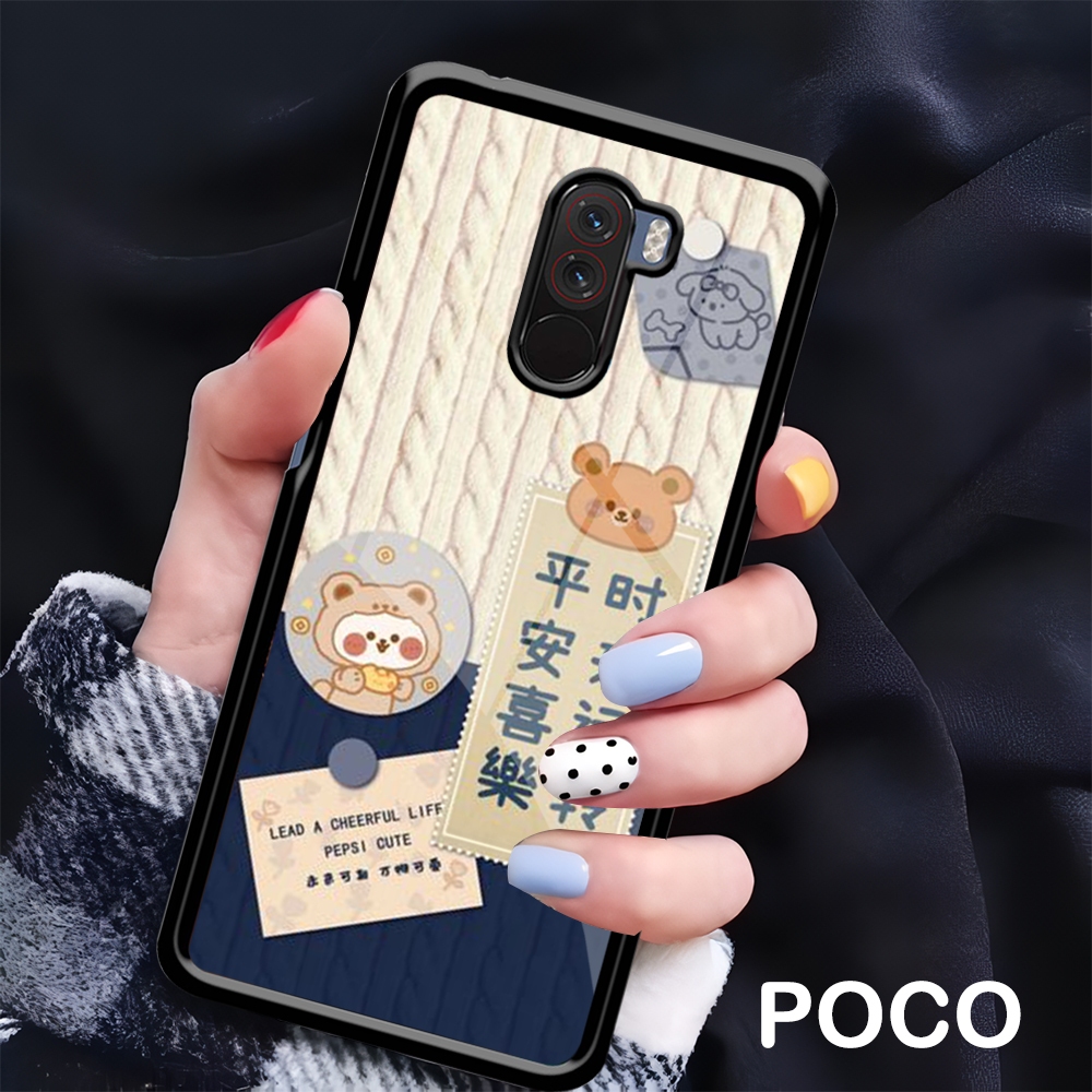 Softcase G;ass Glossy 2D Redmi Poco F1 F3 F4 F5 Poco X3 Poco X3 NFC Poco X3 Pro Case Motif Terbaru