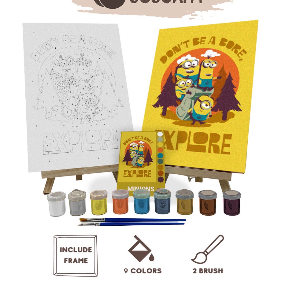 

GROSIR Paint By Number Kit Minions Cocoartid I Kanvas 3 x 2 cm