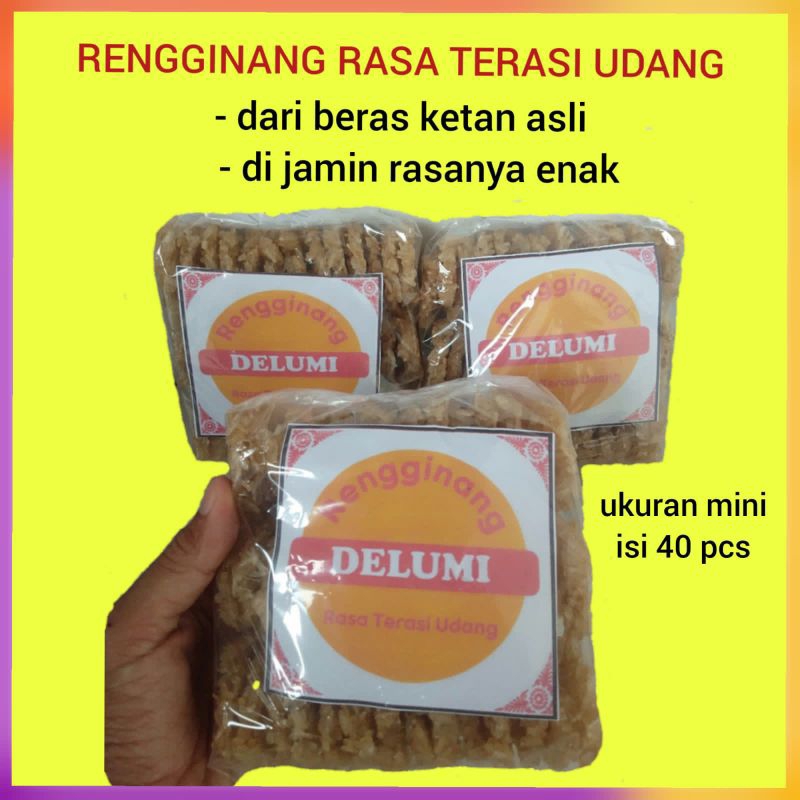 

rengginang terasi isi 40 pcs ukuran mini/ rengginang ketan asli/ rengginang delumi/ rengginang mentah