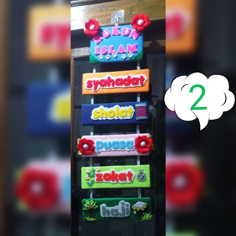 Rukun Islam hiasan dinding kelas flanel paud/tk/sd/walldecor