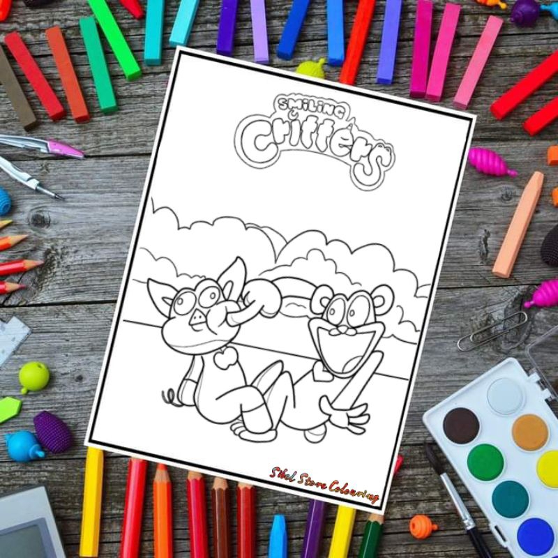 

Kertas Mewarnai Gambar Anak Tema Smiling Critters (10 Lembar) / Anak Paud