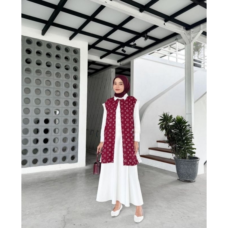 Vest outer rompi panjang batik modern