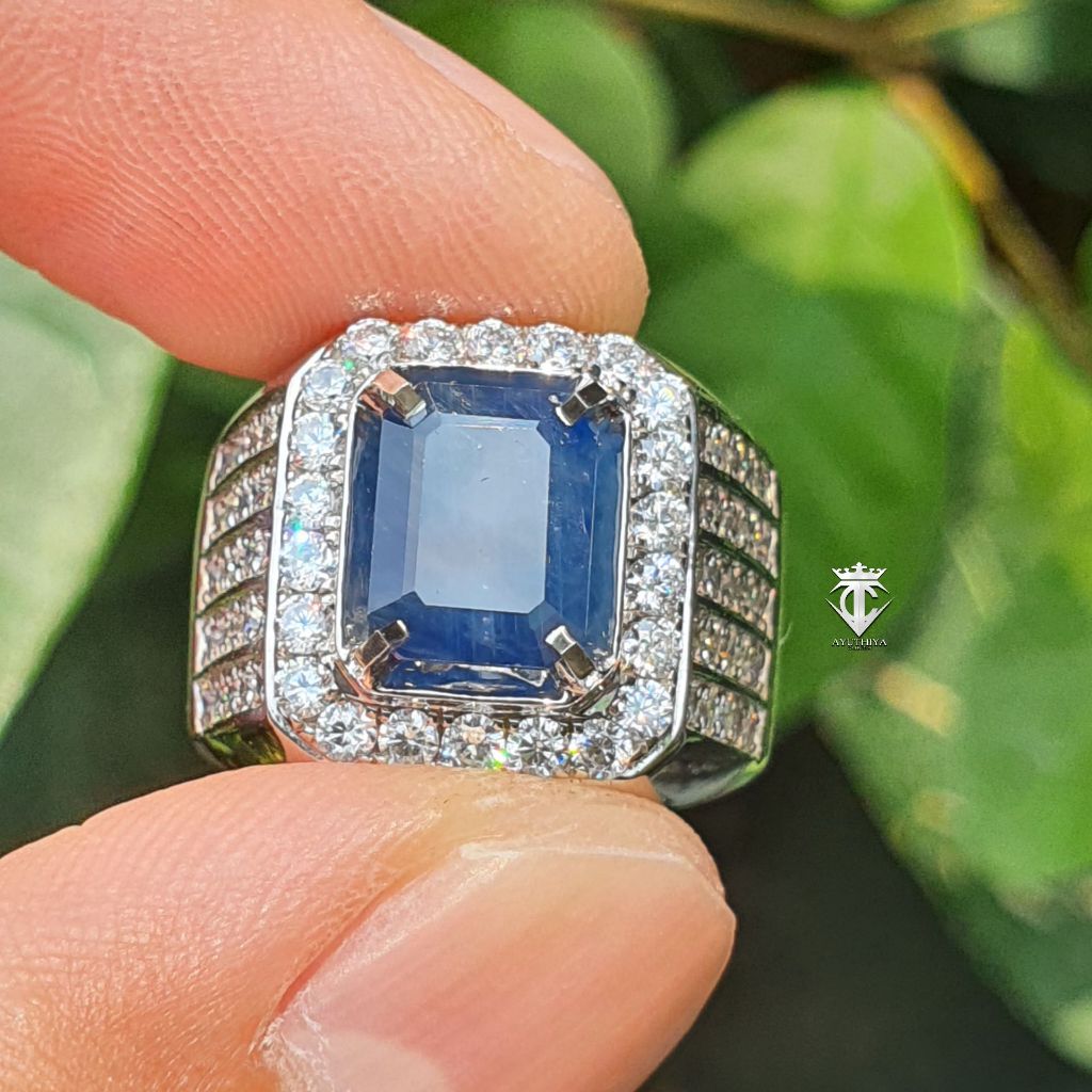 Batu Permata Natural Blue Sapphire Madagascar 3.07 Ct MRI Lab Memo