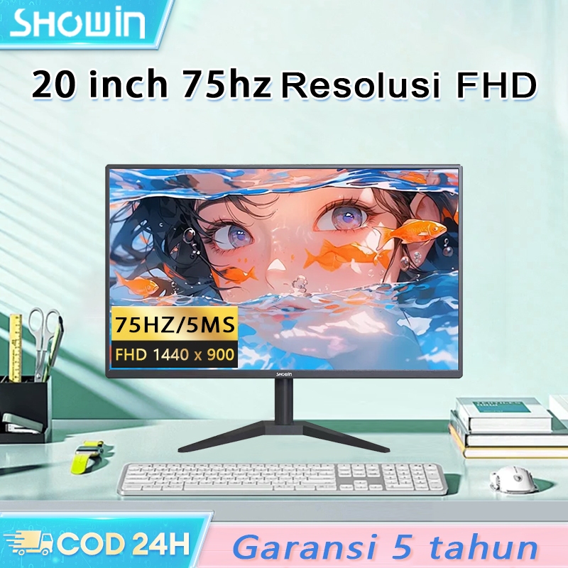 SHOWIN Monitor 20 Inch 22Inch 24 Inch 27 Inch Monitor Panel IPS HDMI / VGA 100Hz/75Hz Garansi 3 Tahu