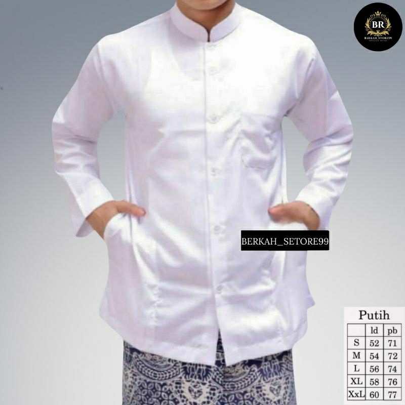 {TERLARIS} Baju Muslim Koko Habib Haibah Habib Polos Saku Samping