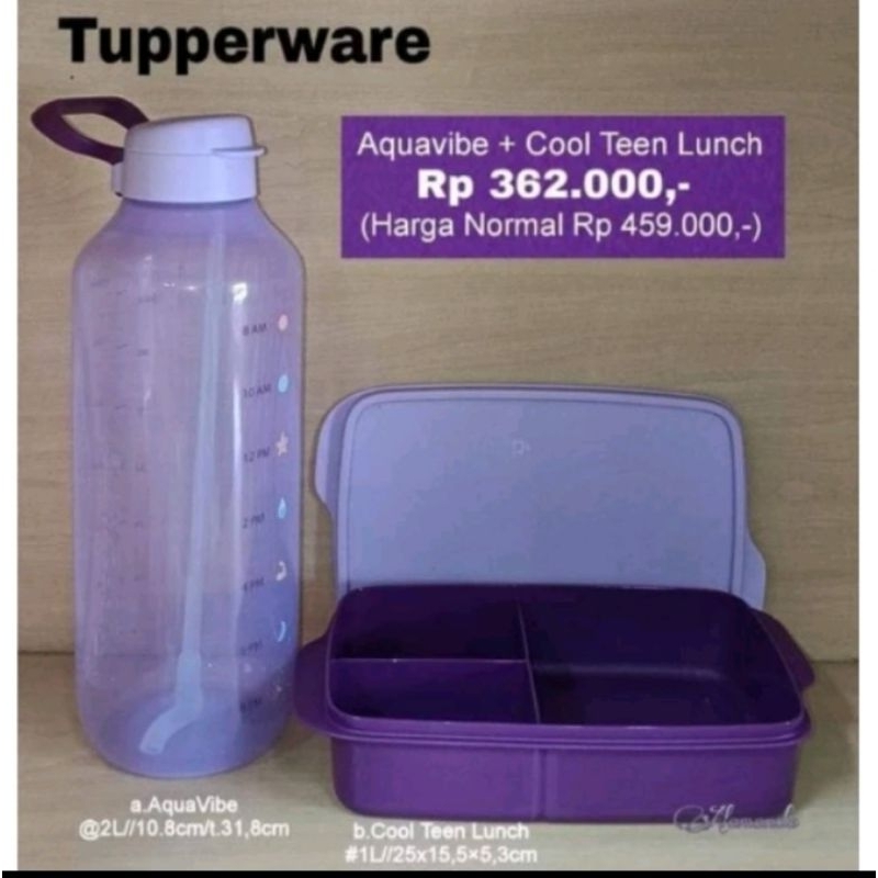 Aquavibe Tupperware/aquavibe/coolteen/coolteen lunch set/bekal Tupperware/Tupperware Pontianak/Tuppe