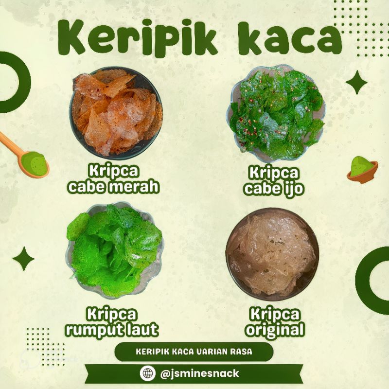 

Keripik kaca varian rasa pedas daun jeruk 500g & 1kg snack cemilan kripca