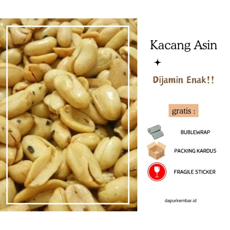 

•DAPUR KEMBAR• |Kacang Asin Kupas Berat Bersih 250 gram