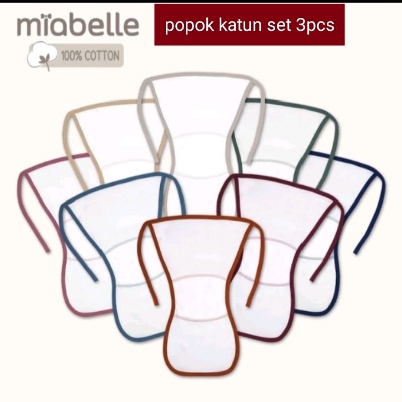 MIABELLE Popok Kain Katun Premium Set 3pcs - Popok Putih Tali SNI