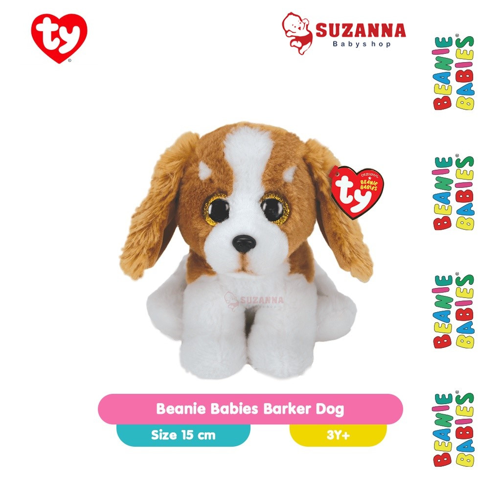 TY Beanie Babies Barker Dog -- Boneka Anjing