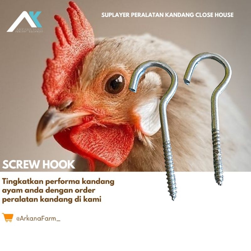Screw sekrup skrup hook cantolan gantungan baut besi tanda tanya
