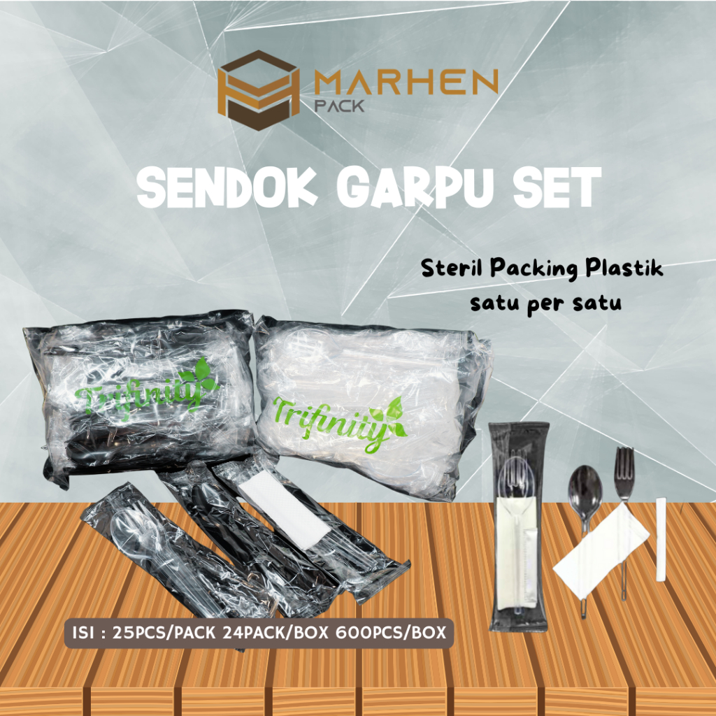 Sendok Garpu Plastik Set/ Sendok Garpu Tusuk Gigi Plastik / Tea Spoon Putih / Sendok Lipat Higienis