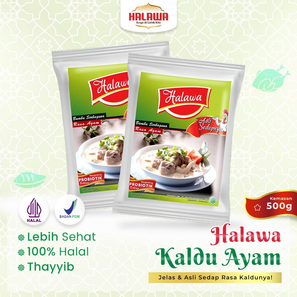 

Halawa Kaldu Ayam 500gr Bumbu Dapur Penyedap Rasa Non MSG SINTETIS | Halal & BPOM | Bumbu Sehat