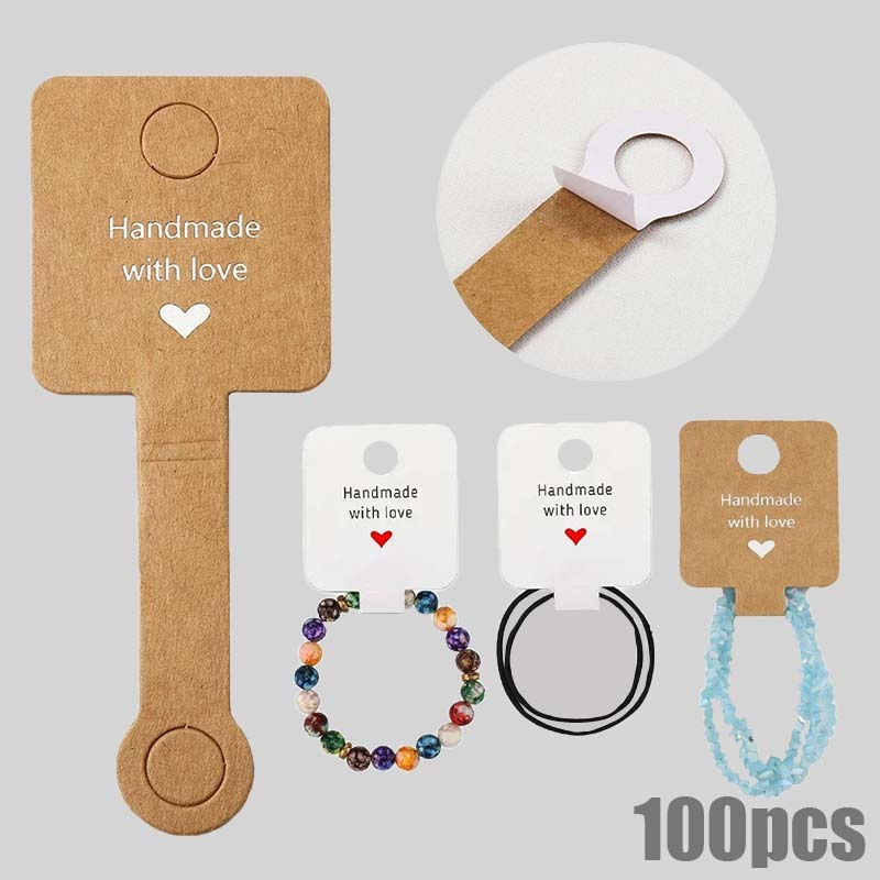 

100pcs Hang Tag Label Aksesoris Tag Label Gantung Perhiasan Aksesoris Label Gelang Persegi