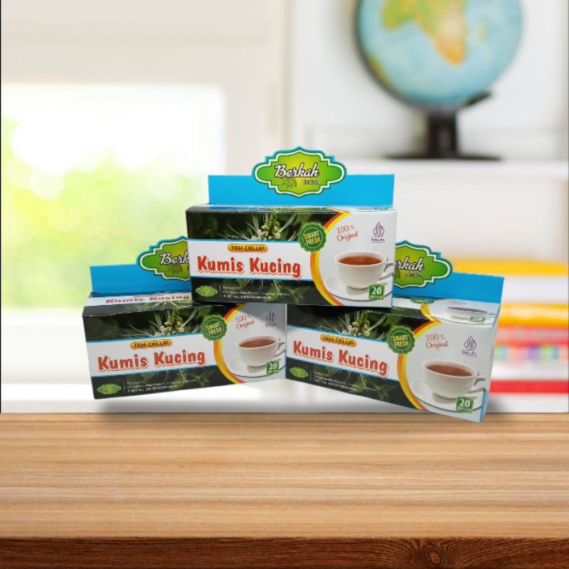 

teh celup kumis kucing 20 sachet teh herbal alami berkah herbal