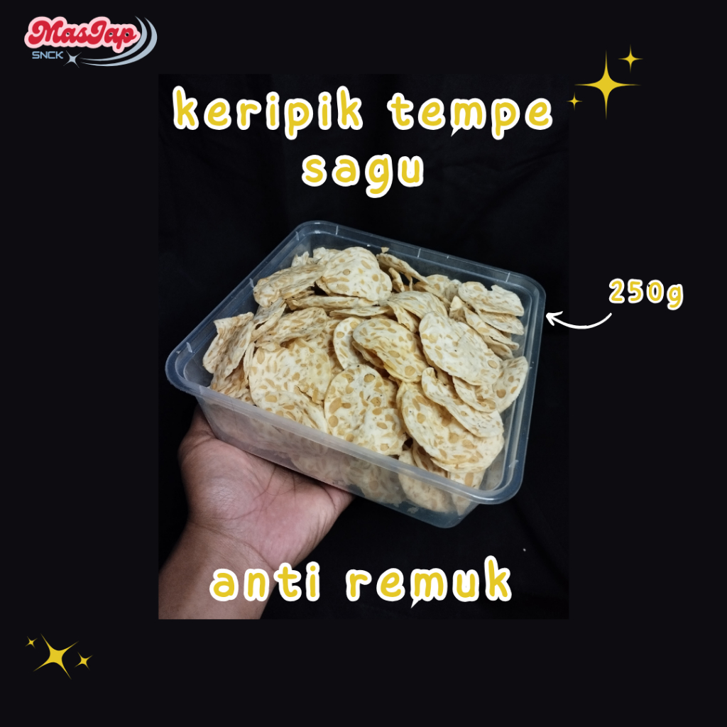 

CEMILAN KERIPIK TEMPE SAGU TOPLES RENYAH GURIH NIKMAT CRISPY - 250GRAM-15RB