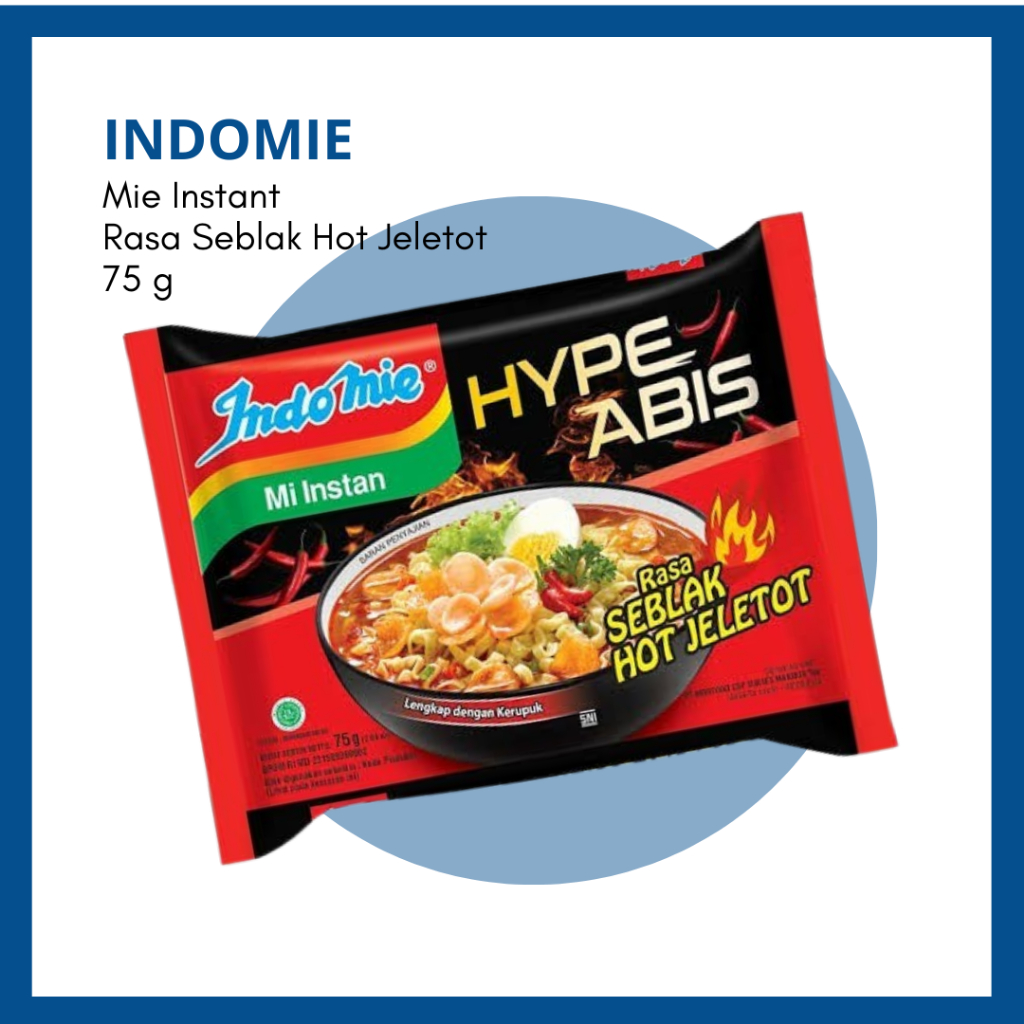 

INDOMIE HYPE ABIS RASA SEBLAK HOT JELETOT AS 75GR