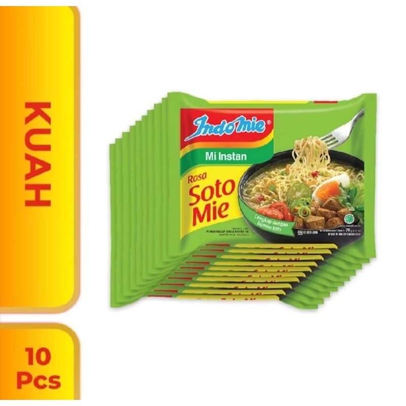 

10 Pcs - Indomie Kuah Soto Mie 70 g