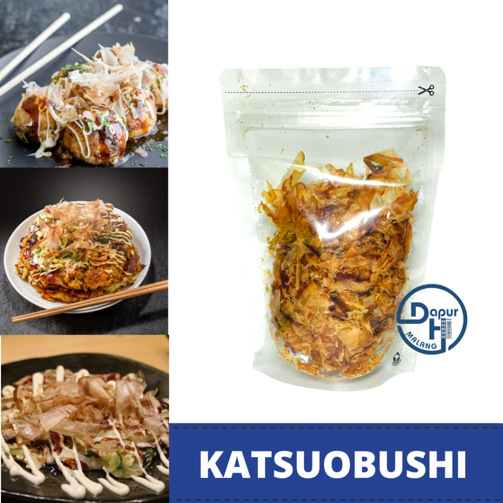 

KATSUOBUSHI Bonito Flakes 200 g Halal │ Taburan Takoyaki Katsuo Bushi Serutan Ikan Cakalang--MLG