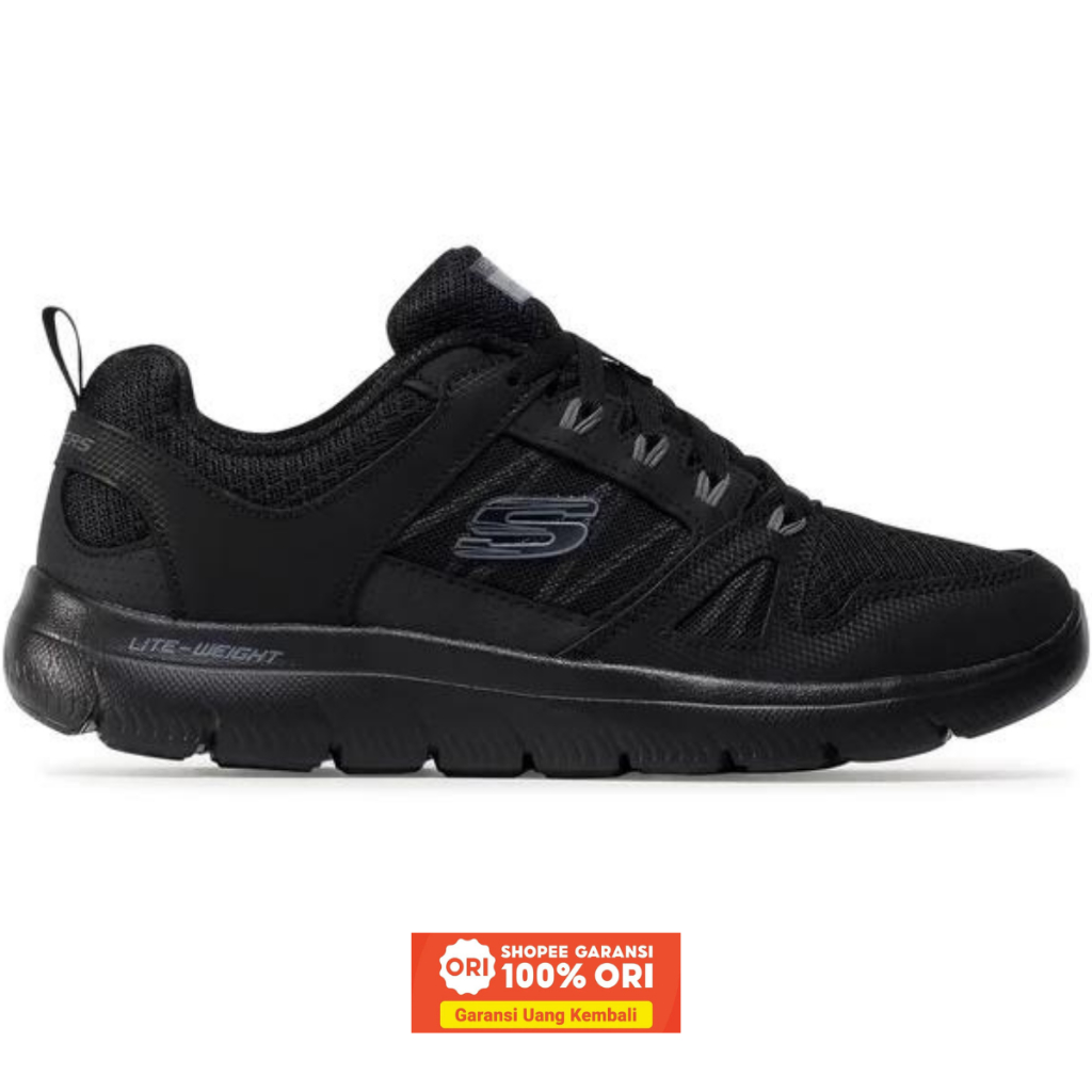 Sepatu Sport Pria Skechers Summit Black Memory Foam 232069BBK ORIGINAL