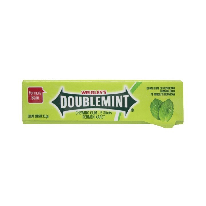 

Wrigley's Doublemint Peppermint / Permen Karet Rasa Mint 5s 13.5 Gr