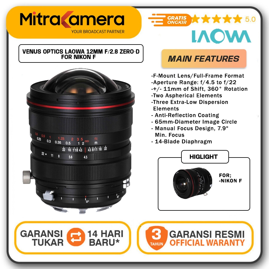 Laowa 15mm f4.5R Zero-D Shift for nikon f