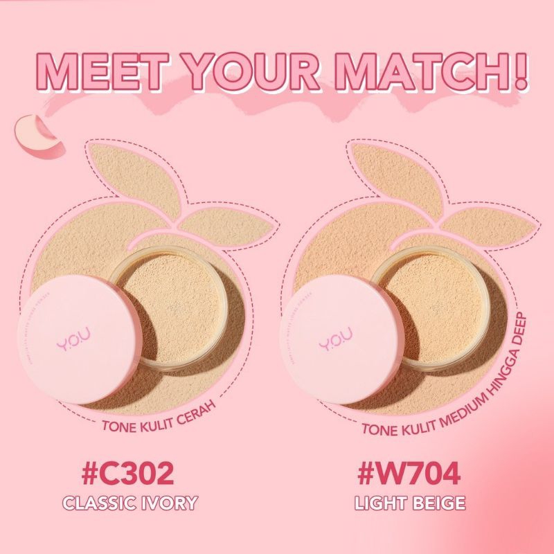 Y.O.U SIMPLICITY MATTE LOOSE POWDER/ BEDAK TABUR/ TAHAN LAMA RINGAN/ SEBUM CONTROL/ Y.O.U/ LARIZZA