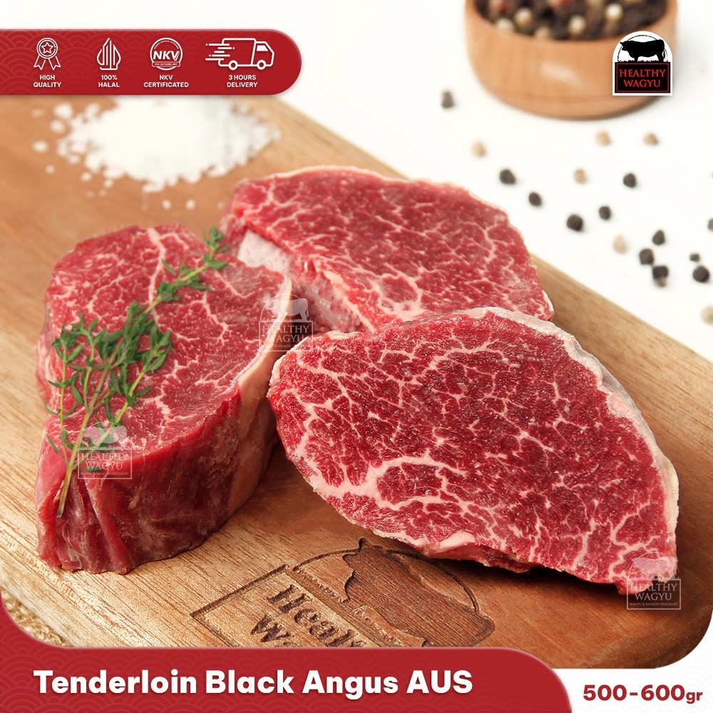 

Tenderloin Black Angus USA Beef Steak 500-600gr Healthy Wagyu