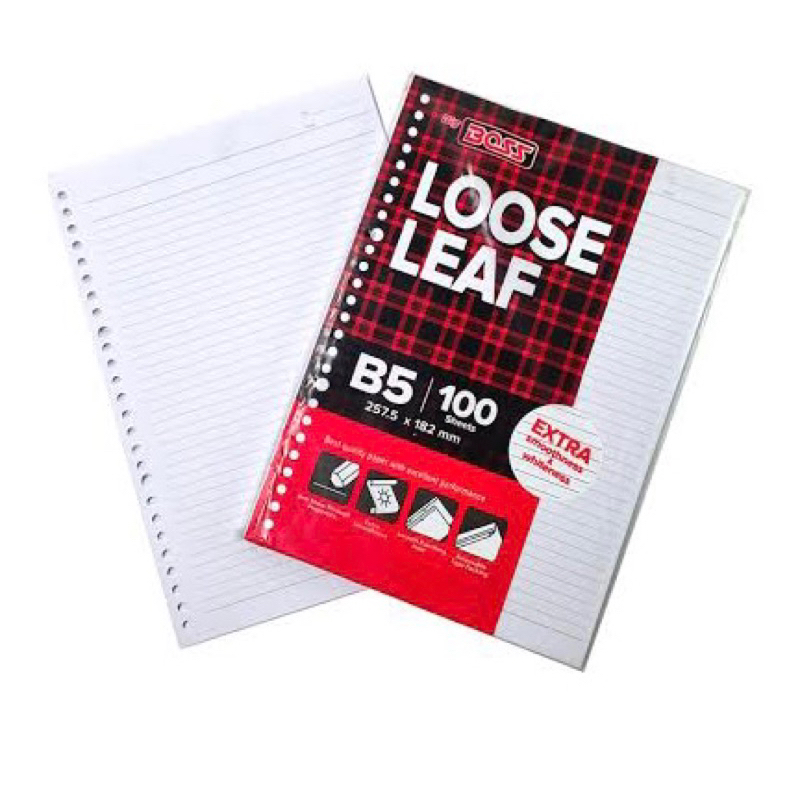 

PAPERLINE LOOSE LEAF BERGARIS BOSS ISI 100 UK. B5 REFILL KERTAS BINDER
