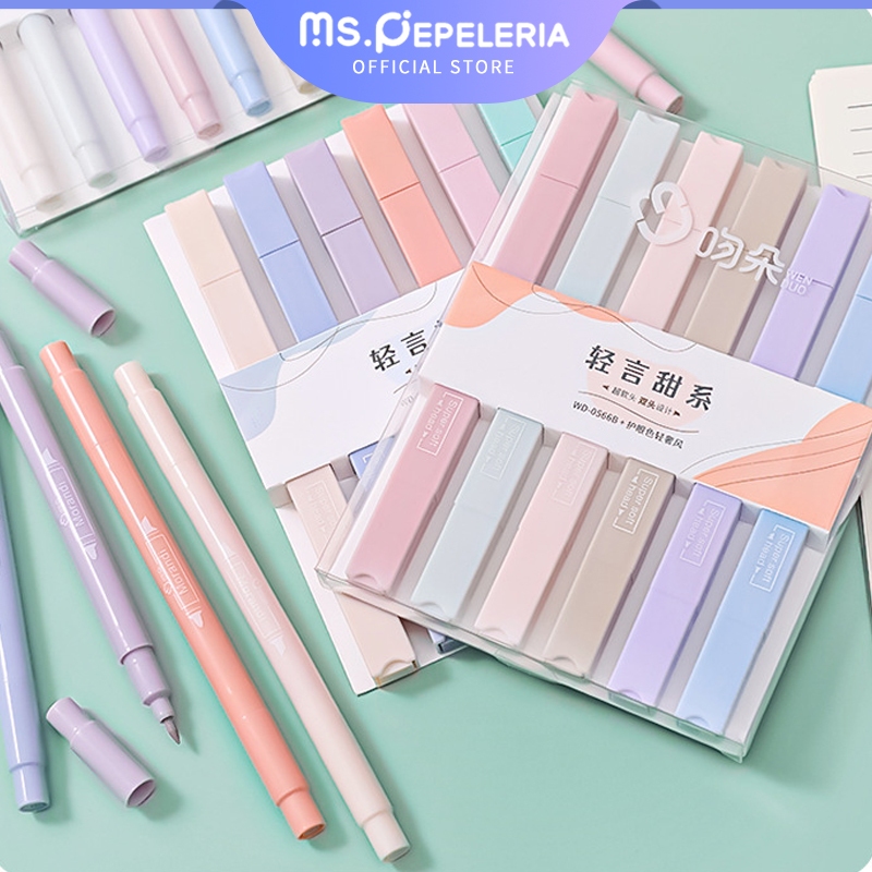 

Highlighter 6 colors/stabilo pastel 1 set/marker Morandi color & Macron pastel double tip 6 colors-Ms.Pepeleria