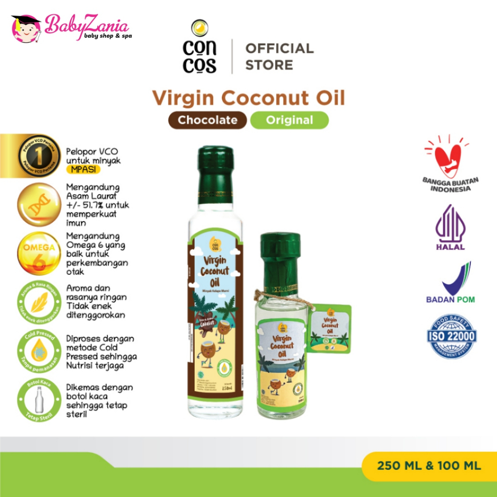 

Concos Virgin Coconut Oil Original Minyak MPASI | VCO | Minyak Kelapa Murni 100%