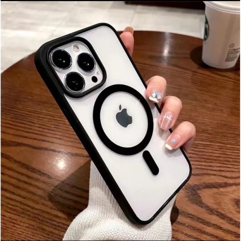 Iphone 12 Pro Case Magsafe List Hitam Magnetic Wireless Acrylic Case