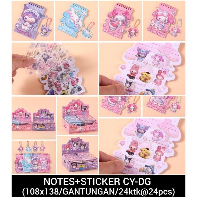 

Notes spiral + stiker / buku notes stiker dilengkapi gantungan