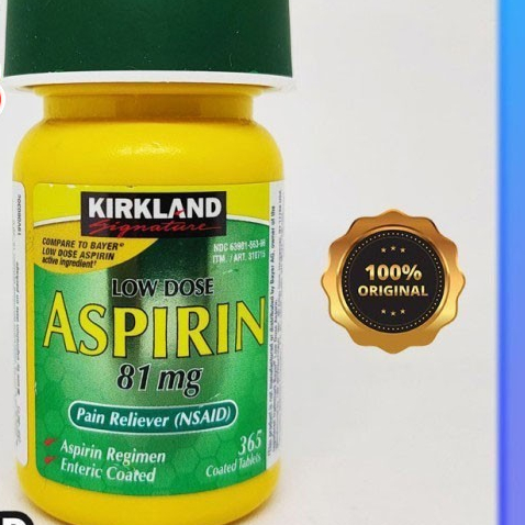 MS Kirkland Aspirin Low Dose 81 mg 365 Mini Tablets Pain Reliever